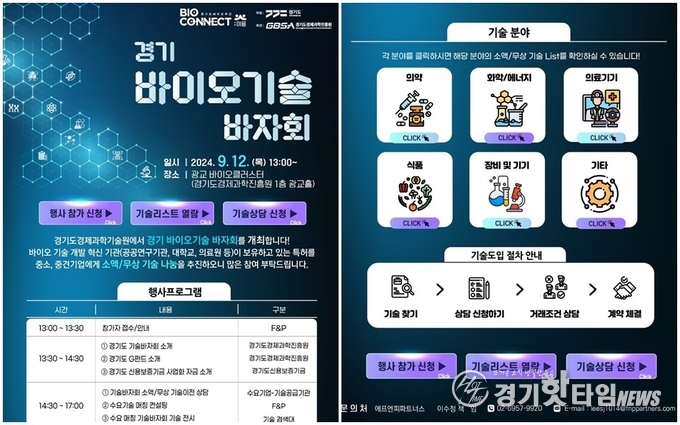  ‘경기 바이오 기술바자회’ 포스터 (사진=경과원)