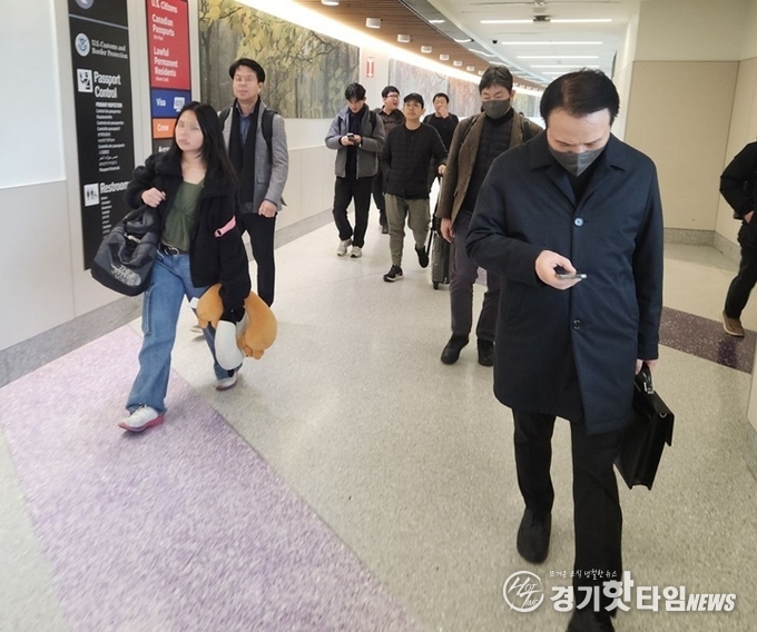 미국 보스턴 로건 국제공항에 도착한 임태희 교육감 (사진=경기도교육청)