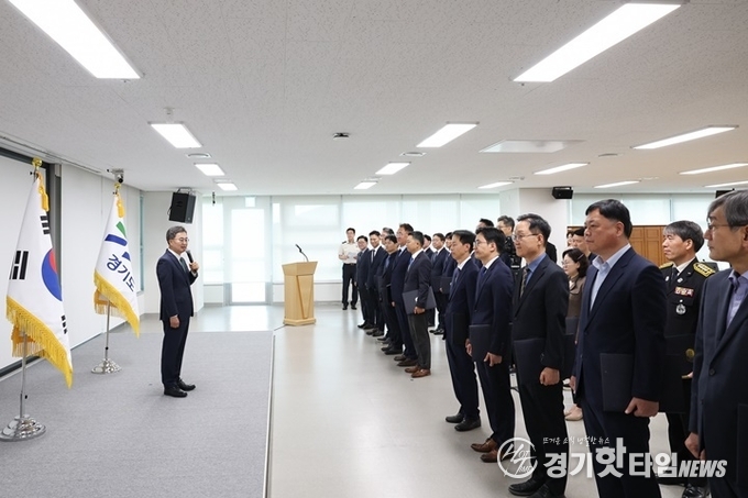 김동연 경기도지사가 임용장 수여식에서 인사말을 전하고 있다 (사진=경기도 홈페이지 발췌)