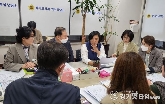 경기도의회 이은주 도의원, 화성시 자체 추진 친환경 학교급식 공급단가 인하를 위한 정담회 열어