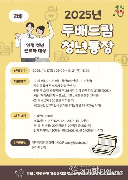 두배드림 청년통장 포스터