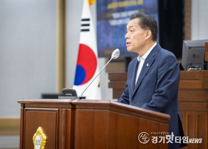 이재준 수원시장이 제397회 수원특례시의회 제2차 정례회에서 2026 시정연설을 하고 있다.