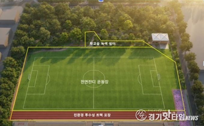 현암초 빗물 순환형 천연잔디 운동장 조감도